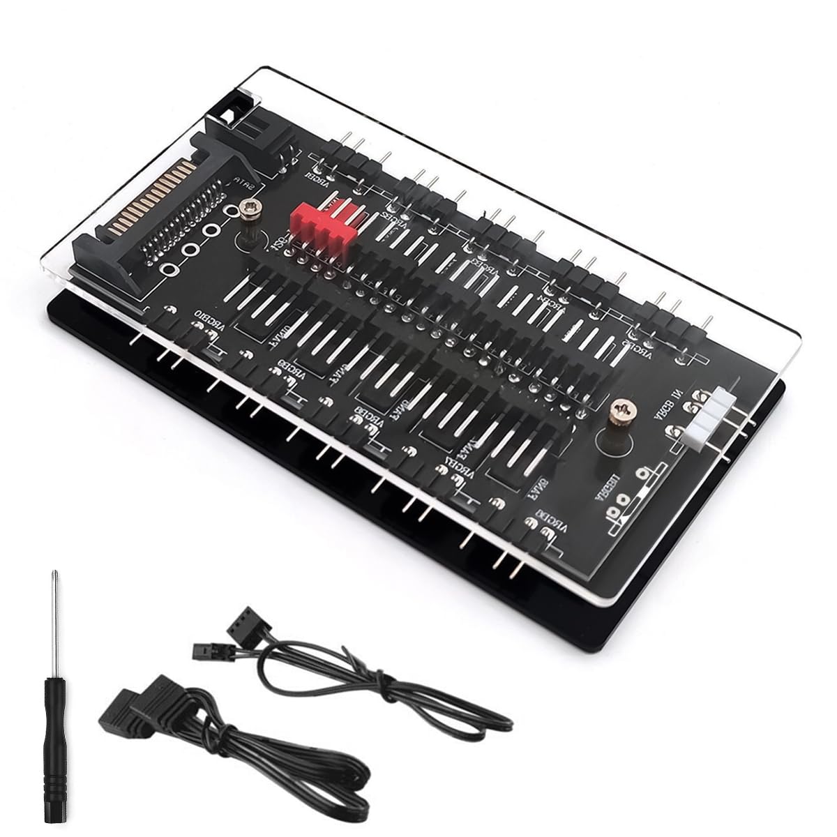 Verilux ARGB and PWM Fan HUB, 10 Ports for Addressable RGB Lighting, 1 to 6 Multi Way backplane Splitter 5V/3PIN Case Fan Hub Adapter, 3-Pin PC PWM Fan Hub CPU Cooling HUB Controller Fan Hub Splitter Verilux ARGB and PWM Fan HUB, 10 Ports for Addressable RGB Lighting, 1 to 6 Multi Way backplane Splitter 5V/3PIN Case Fan Hub Adapter, 3-Pin PC PWM Fan Hub CPU Cooling HUB Controller Fan Hub Splitter